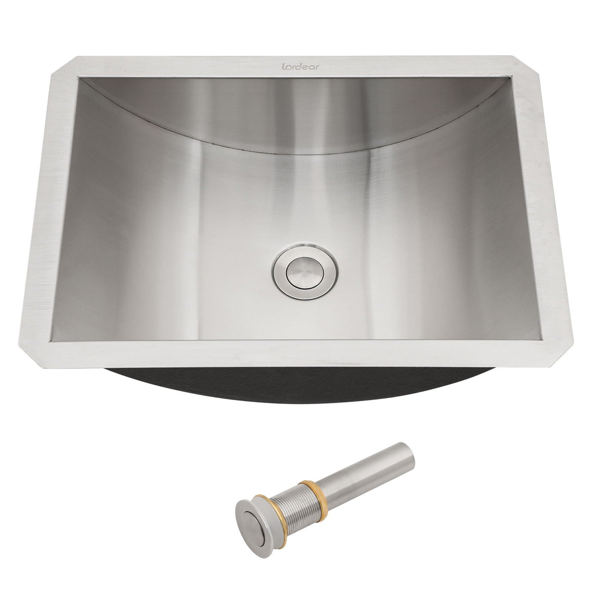 Brushed nickel undermount bathroom sink with pop up drain, HouseOfZazla, rectangular basin on Tampa Home & Garden Store