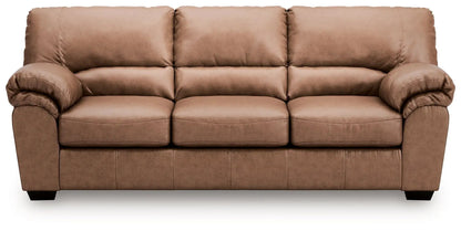 WillowBend sofa with tan brown plush upholstery, three-seat stationary with rolled arms on Tampa Home & Garden Store