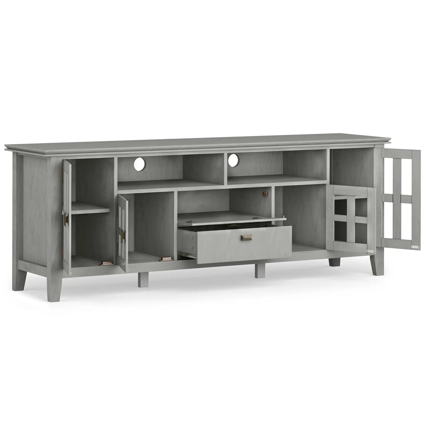 Artisan Tv Media Stand Glass Doors and Drawers