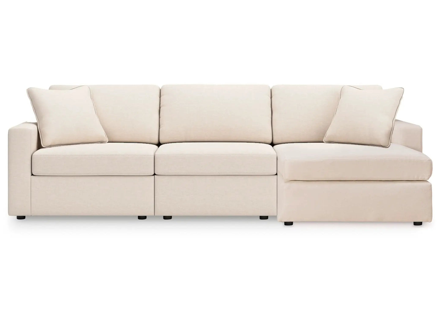 Modmax Oyster Stationary Sectional sofa with chaise in beige fabric on Tampa Home & Garden Store