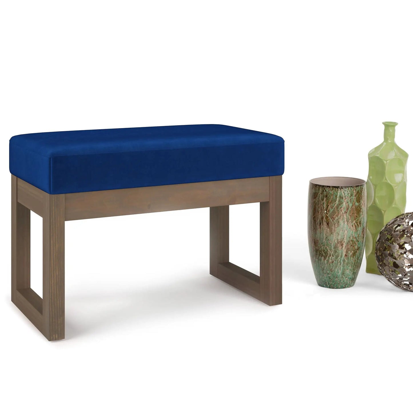 Milltown Upholstered Ottoman Bench With Driftwood