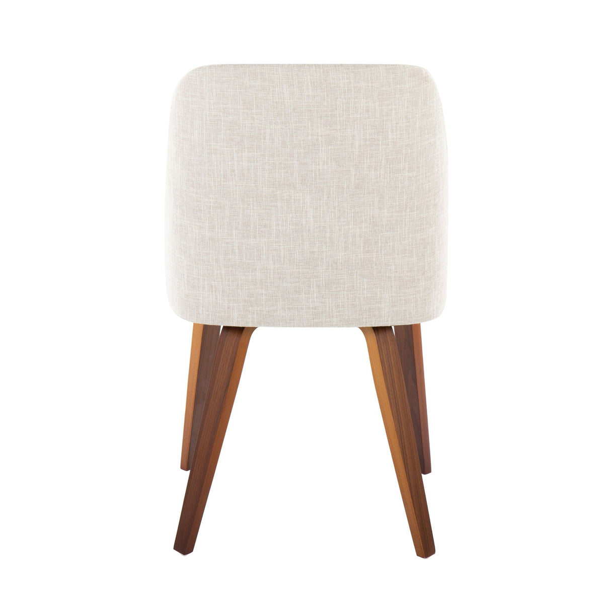 Contemporary padded dining chair set in brown linen with wooden legs by HouseOfZazla on Tampa Home & Garden Store