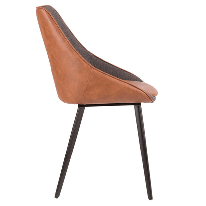 Contemporary two-tone chair set with brown faux leather and gray cushioned seat, HouseOfZazla on Tampa Home & Garden Store