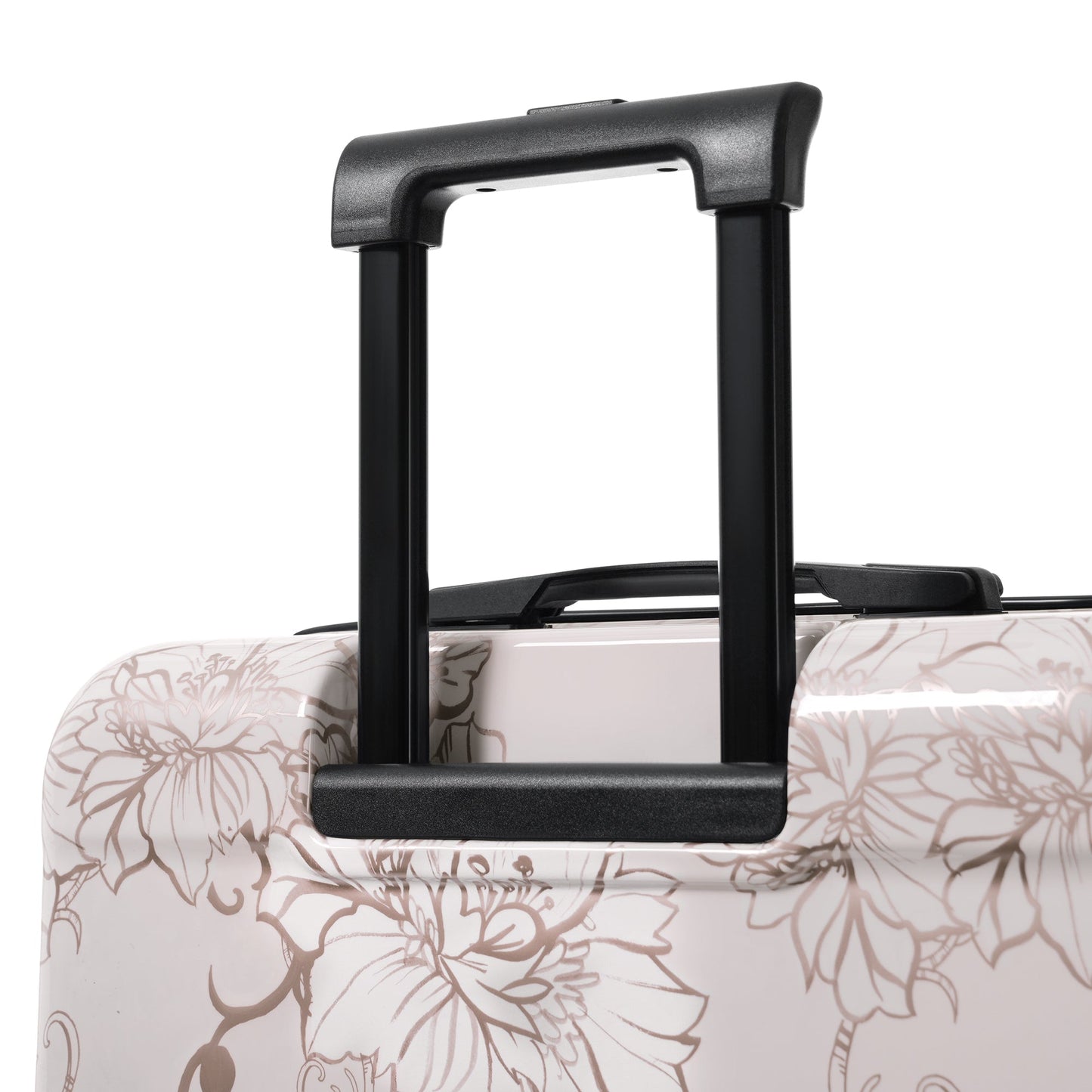 GigaTech 5-Piece PC+ABS Hardside Luggage Set beige floral with black handle HouseOfZazla on Tampa Home & Garden Store