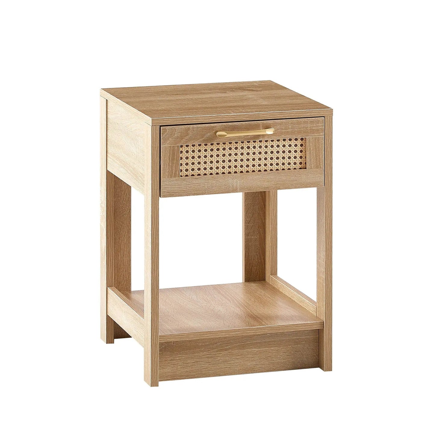 Rattan End Table With Drawer and Nightstand