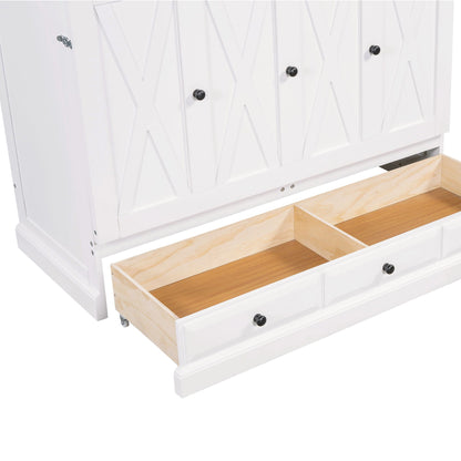 Solid Pine Murphy Bed Chest Cube Cabinet Bed white finish with black knob pulls on Tampa Home & Garden Store