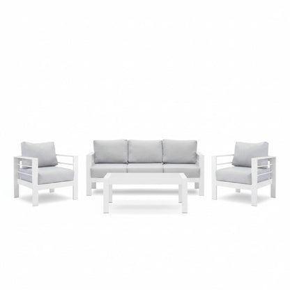 Outdoor Iron Patio Set With The Thick Cushions