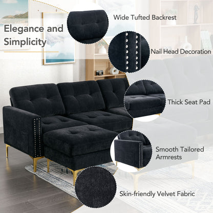 Modern Convertible Sectional Sofa and Ottoman