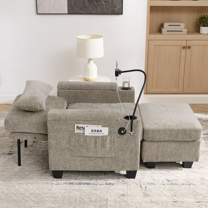 Brown Single Sofa Recliner and Manual Backrest