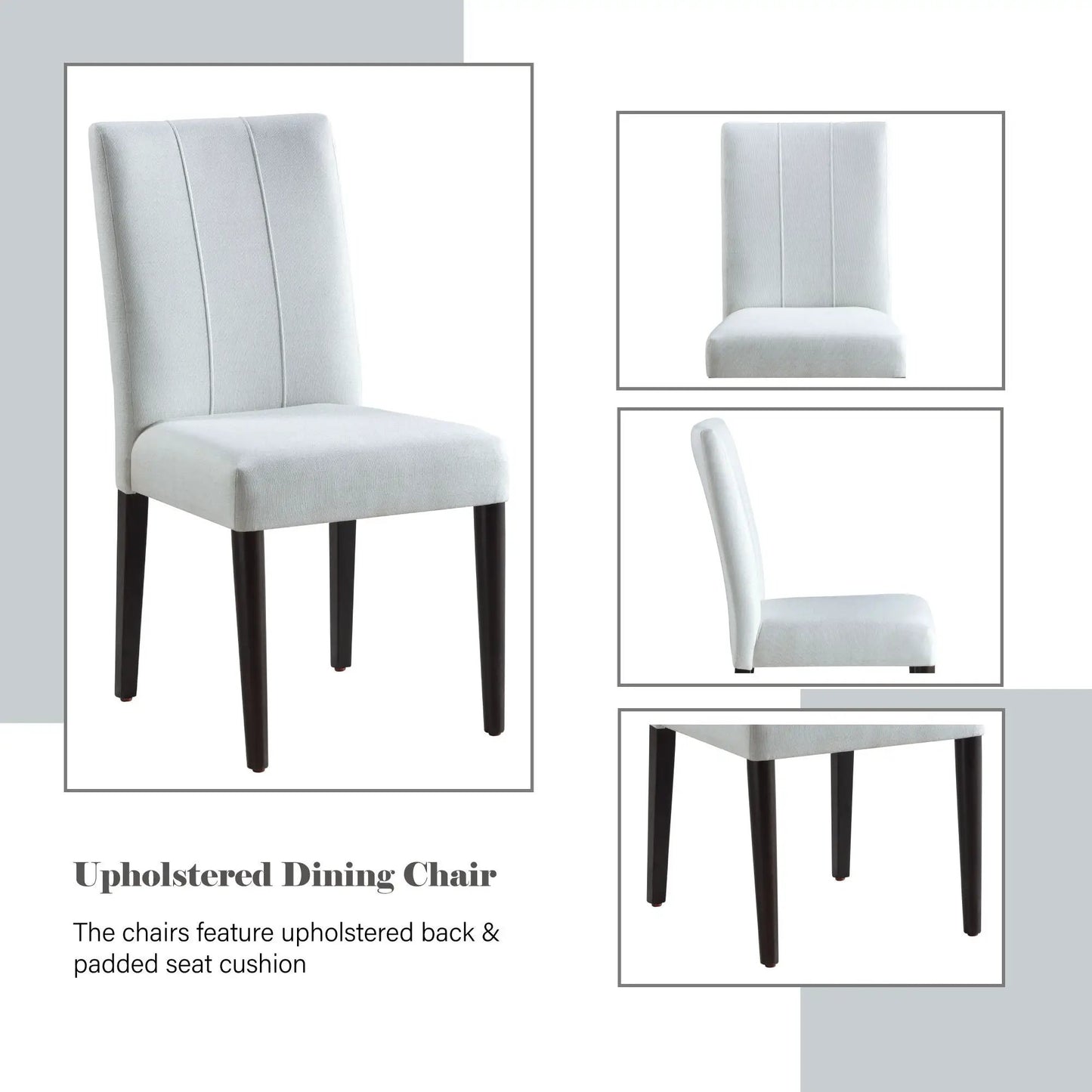 Carena Side Chair Set of 2 White and Brown Finish
