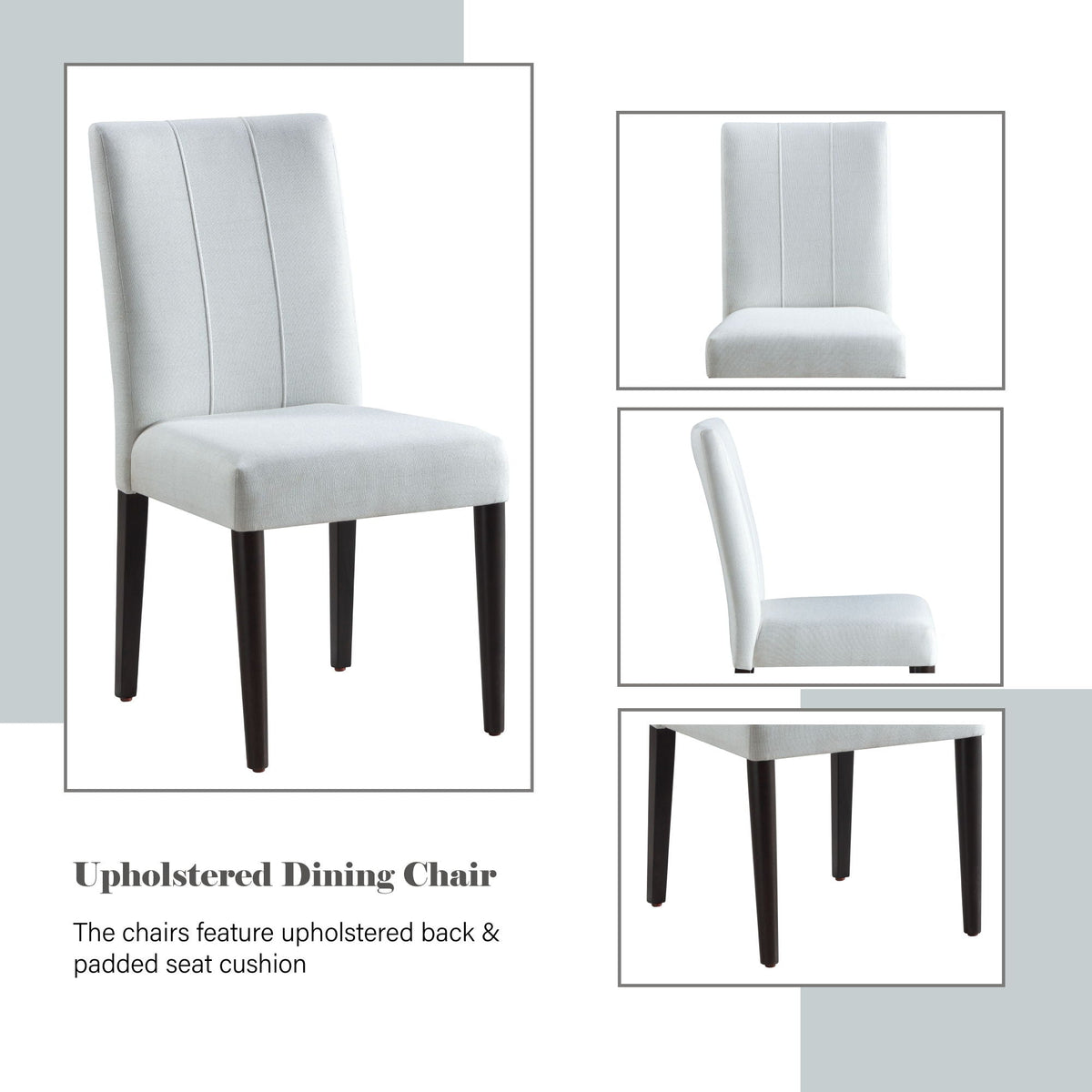 Carena white side chair set with padded cushion, 2 chairs by HouseOfZazla on Tampa Home & Garden Store