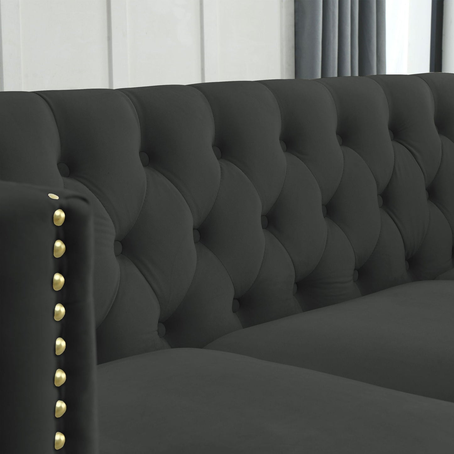 Upholstered Chesterfield Sofa for Living Room