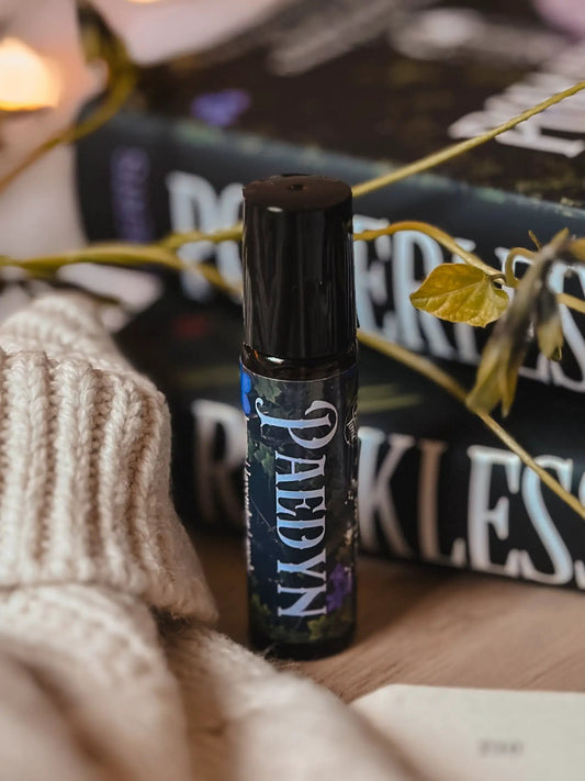 Paedyn Perfume Oil Lavender Honey Apple Blossom with dark blue label by In the Wick of Time on Tampa Home & Garden Store