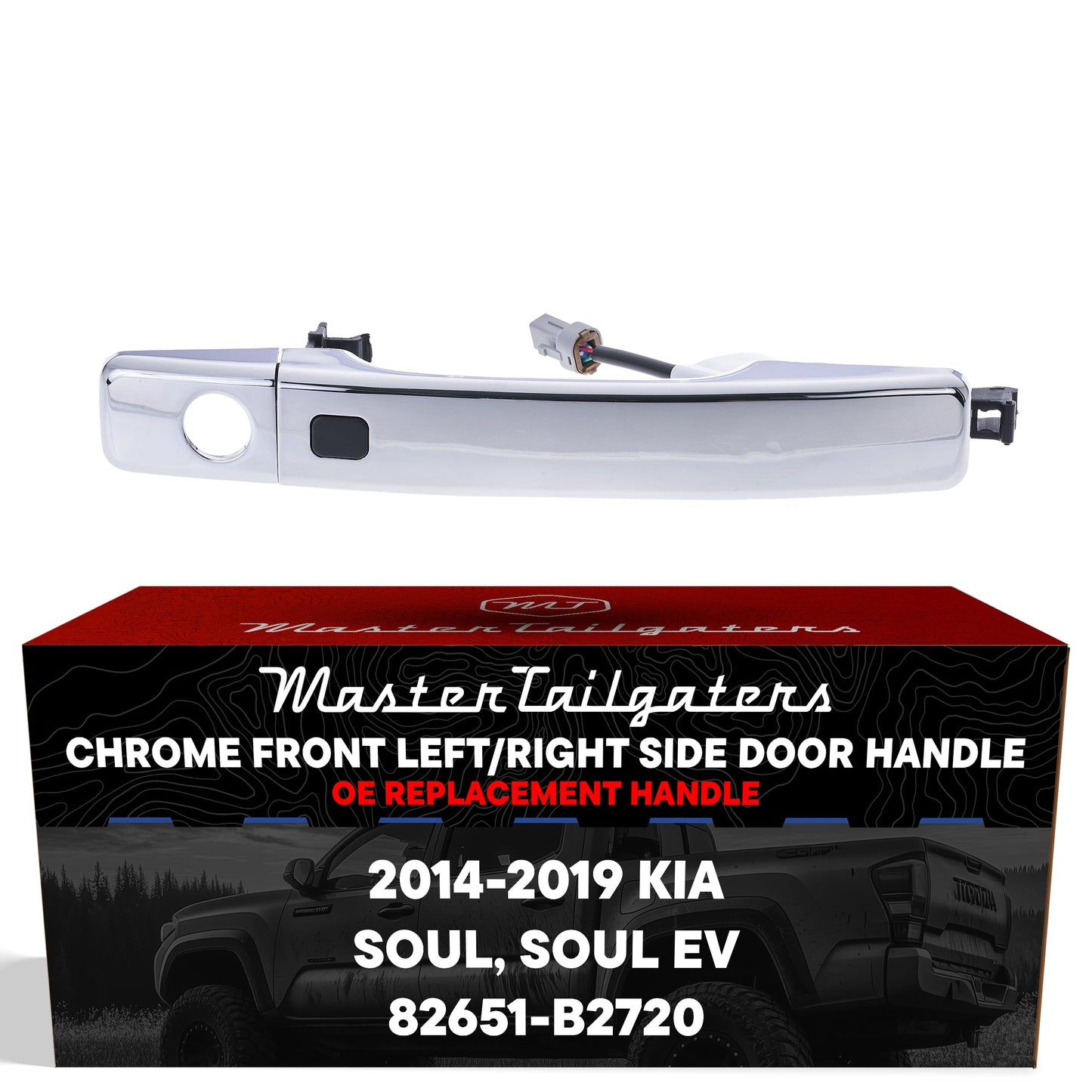 Master Tailgaters chrome exterior door handle for Kia Soul 2014-2019 with keyhole on Tampa Home & Garden Store