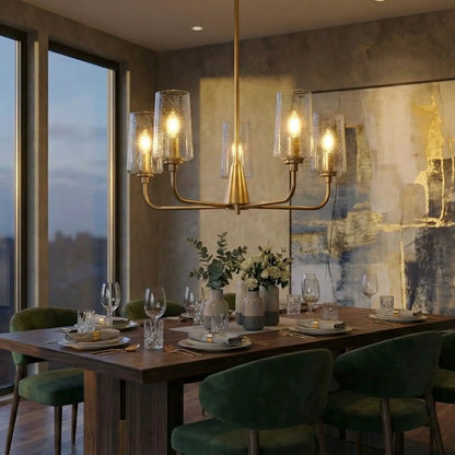 Dazzle Five Lights Chandelier Antique Brass