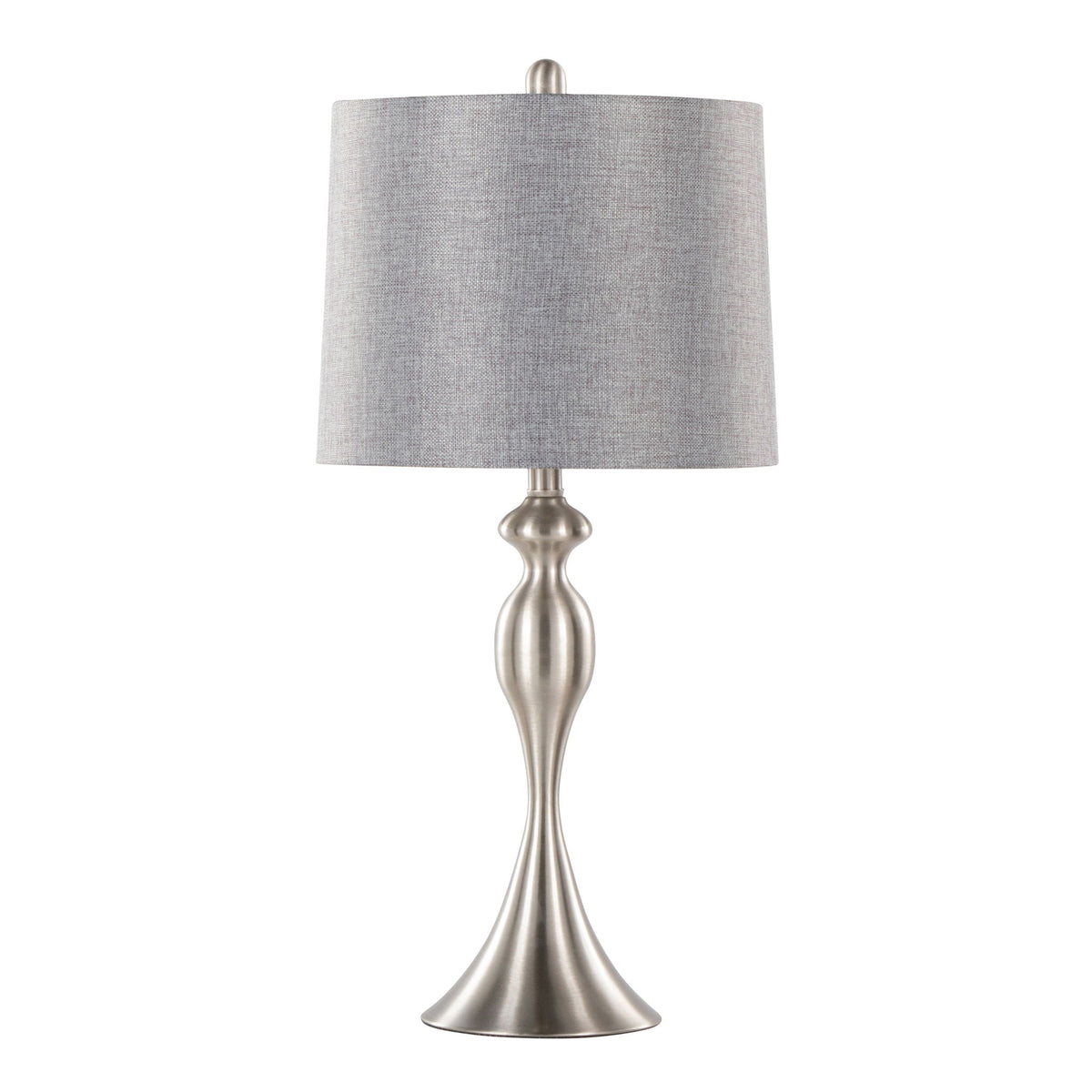 Ashland contemporary table lamp with gray linen shade and brushed nickel base HouseOfZazla on Tampa Home & Garden Store