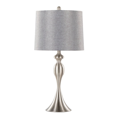 Ashland contemporary table lamp with gray linen shade and brushed nickel base HouseOfZazla on Tampa Home & Garden Store