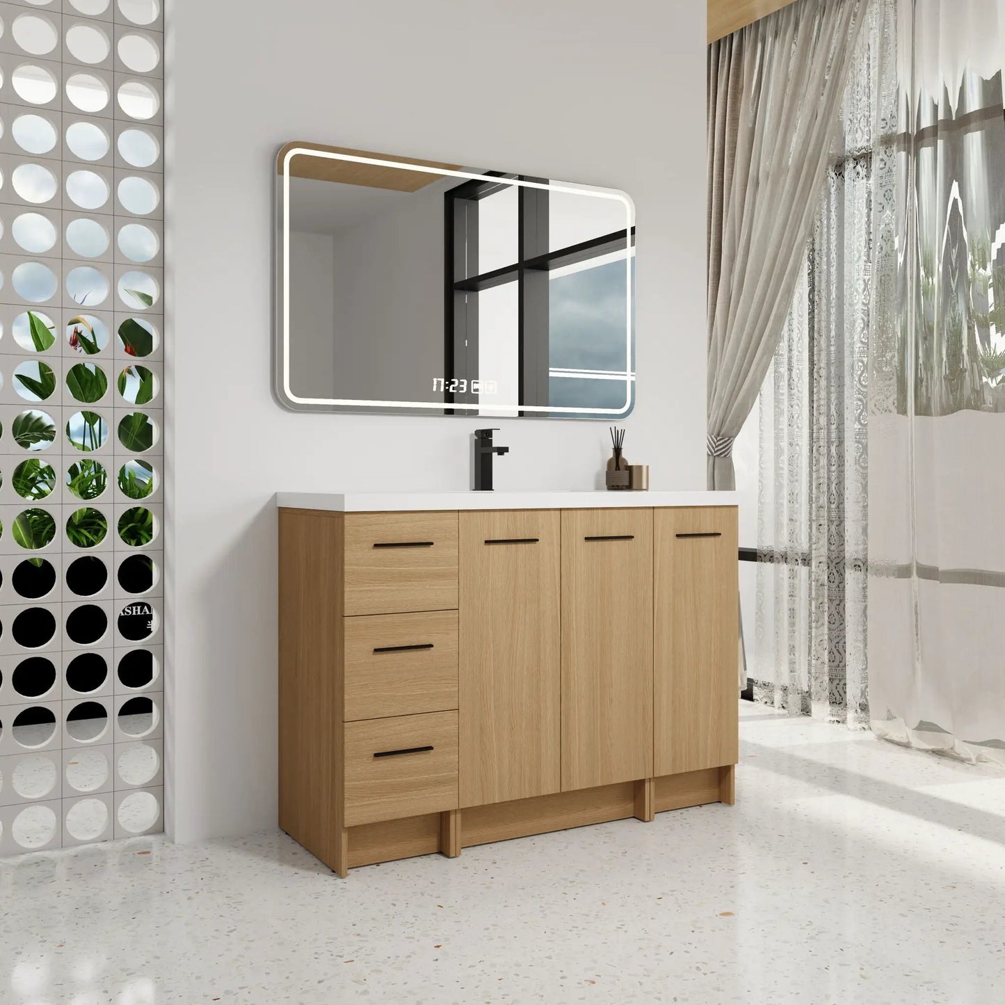 Floating Bathroom Vanity Sink and Modular Cabinet