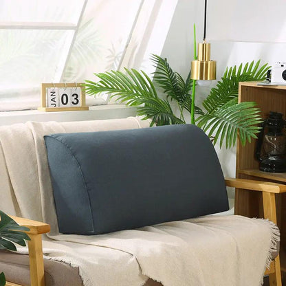 Sofa cushion navy blue with removable washable cover on beige living room sofa on Tampa Home & Garden Store