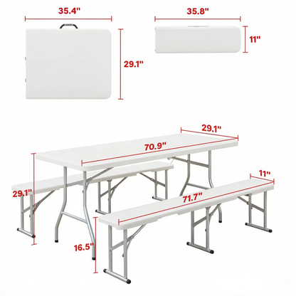 Portable Foldable Picnic Table and Chairs Set
