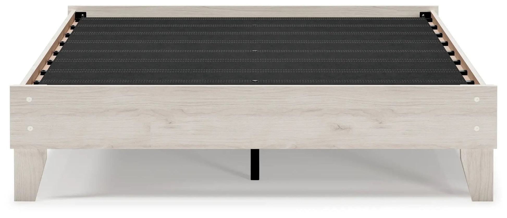 Socalle Platform Bed by Unique Piece Furniture, light oak frame with black slat deck on Tampa Home & Garden Store