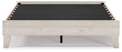 Socalle Platform Bed by Unique Piece Furniture, light oak frame with black slat deck on Tampa Home & Garden Store
