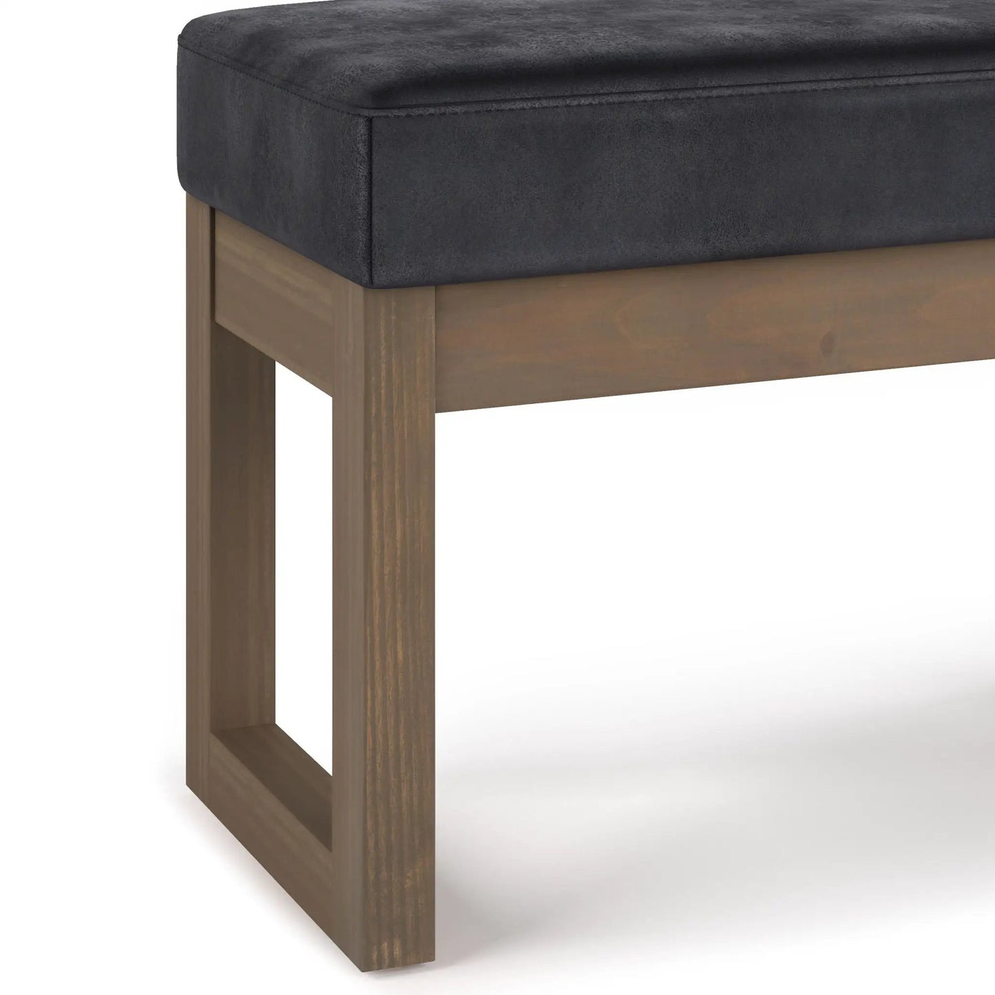 Milltown Upholstered Ottoman Bench With Driftwood