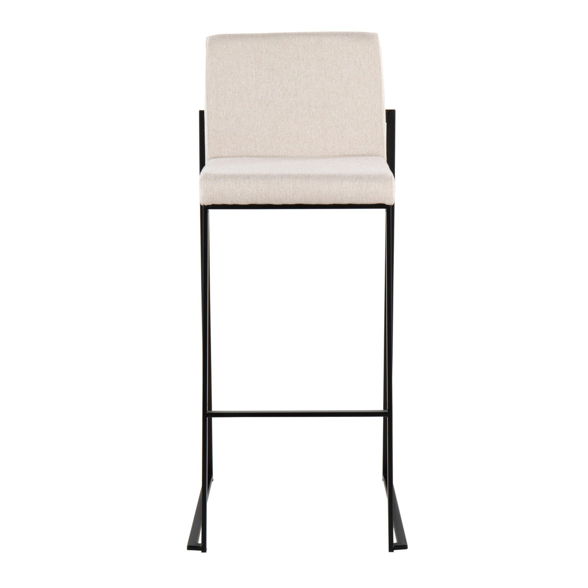 High-back contemporary barstool beige fabric with black metal frame HouseOfZazla on Tampa Home & Garden Store