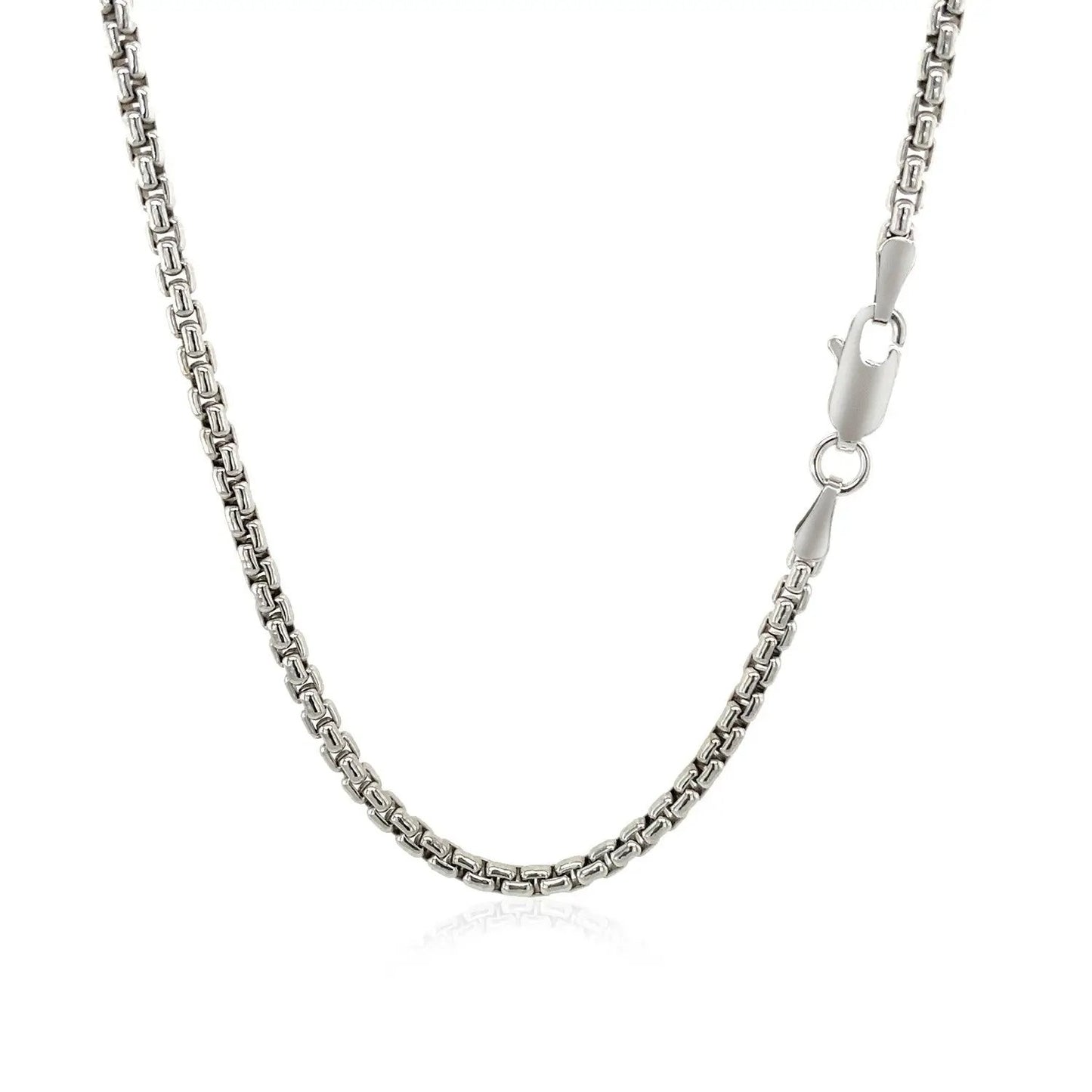2.4mm 14k White Gold round box chain necklace by Bids.com on Tampa Home & Garden Store