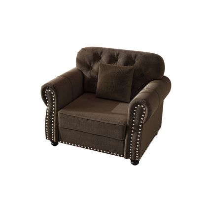 Upholstered Sofa with Nailhead and Rolled Arms