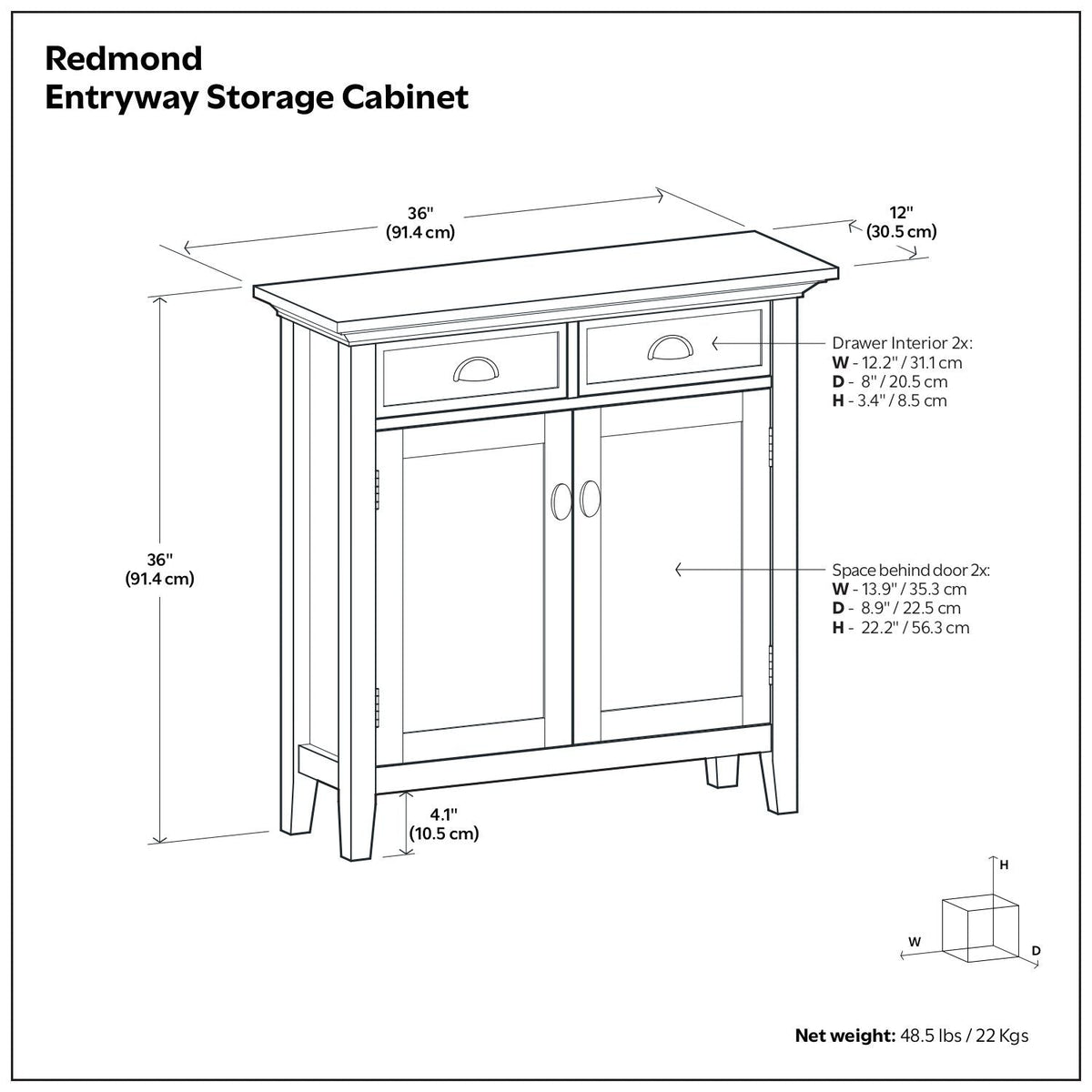 Entryway Cabinet with adjustable shelves and two drawers in brown by HouseOfZazla on Tampa Home & Garden Store