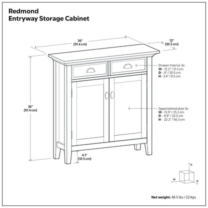 Entryway Cabinet with adjustable shelves and two drawers in brown by HouseOfZazla on Tampa Home & Garden Store