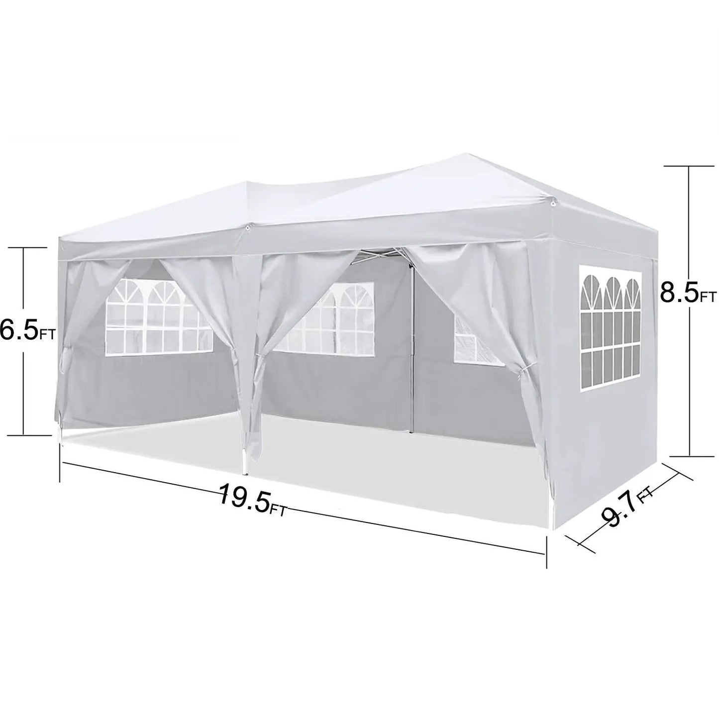 10x20 Ez Pop Up Canopy with 6 removable sidewalls, gray tent and carry bag on Tampa Home & Garden Store