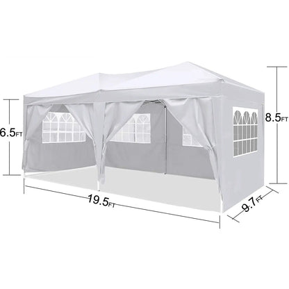 10x20 Ez Pop Up Canopy with 6 removable sidewalls, gray tent and carry bag on Tampa Home & Garden Store