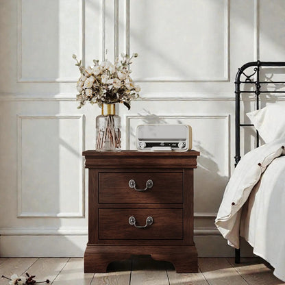 Nightstand With Two Drawers Classic Design
