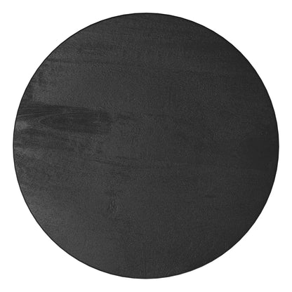 Boyd handcrafted accent table round black leather-textured table top on Tampa Home & Garden Store