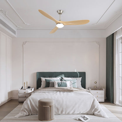 Smart ceiling fan with lights, 3 light-wood blades, DC motor, indoor, HouseOfZazla on Tampa Home & Garden Store