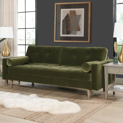 Mid Century Modern Olive Sofa for Stylish Living