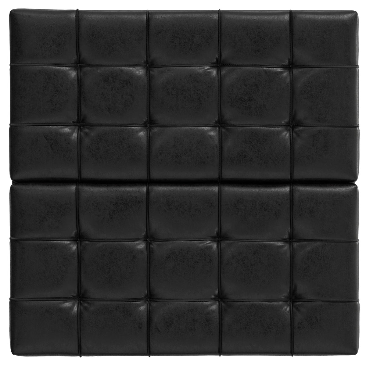 Harrison Tufted Lift Top and Storage Ottoman, black faux leather on Tampa Home & Garden Store