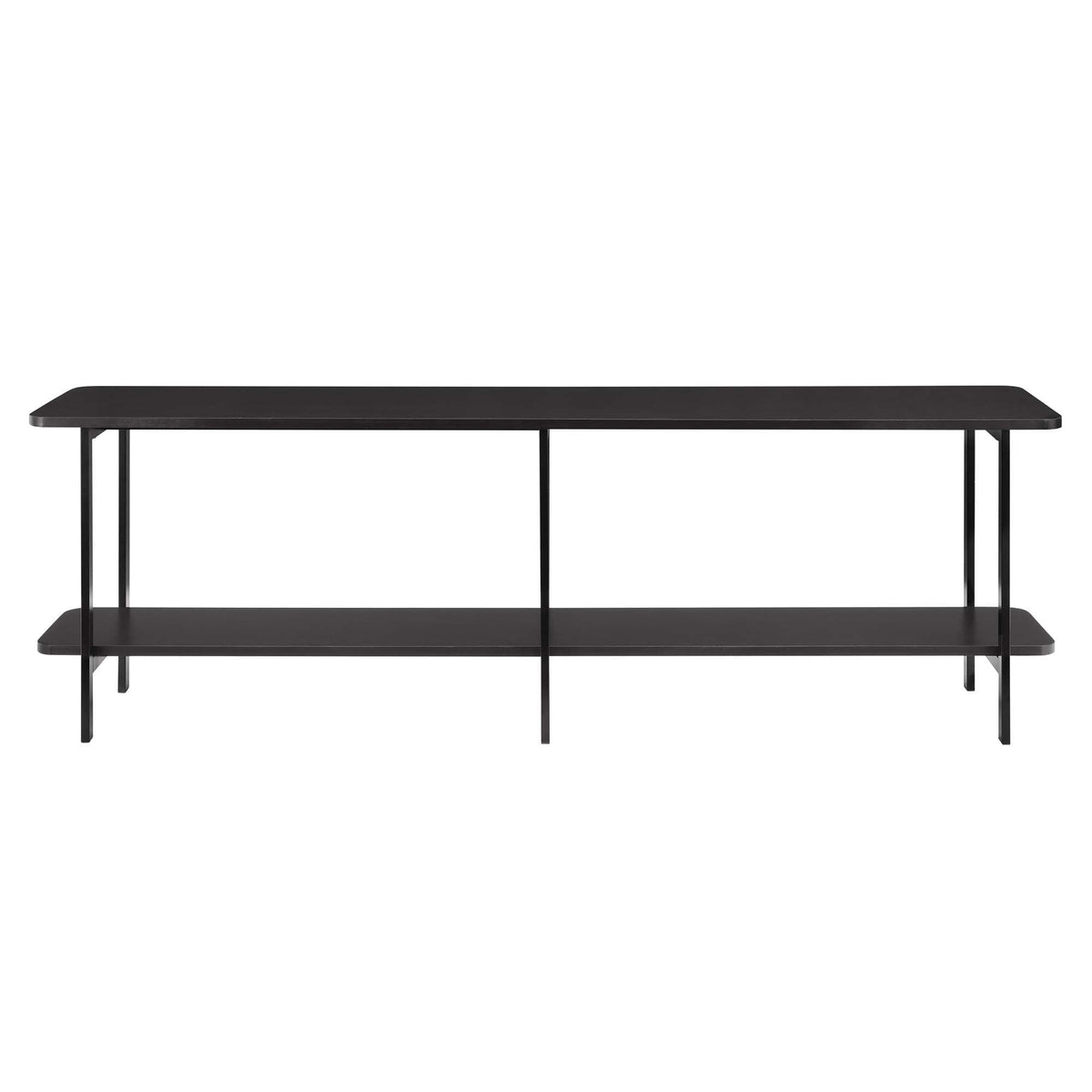 Celine 2 Shelf Console Table with black metal frame and two shelves on Tampa Home & Garden Store