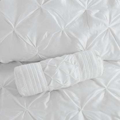 7 Piece Tufted Comforter Set White HouseOfZazla quilted bedding with diamond tufting on Tampa Home & Garden Store