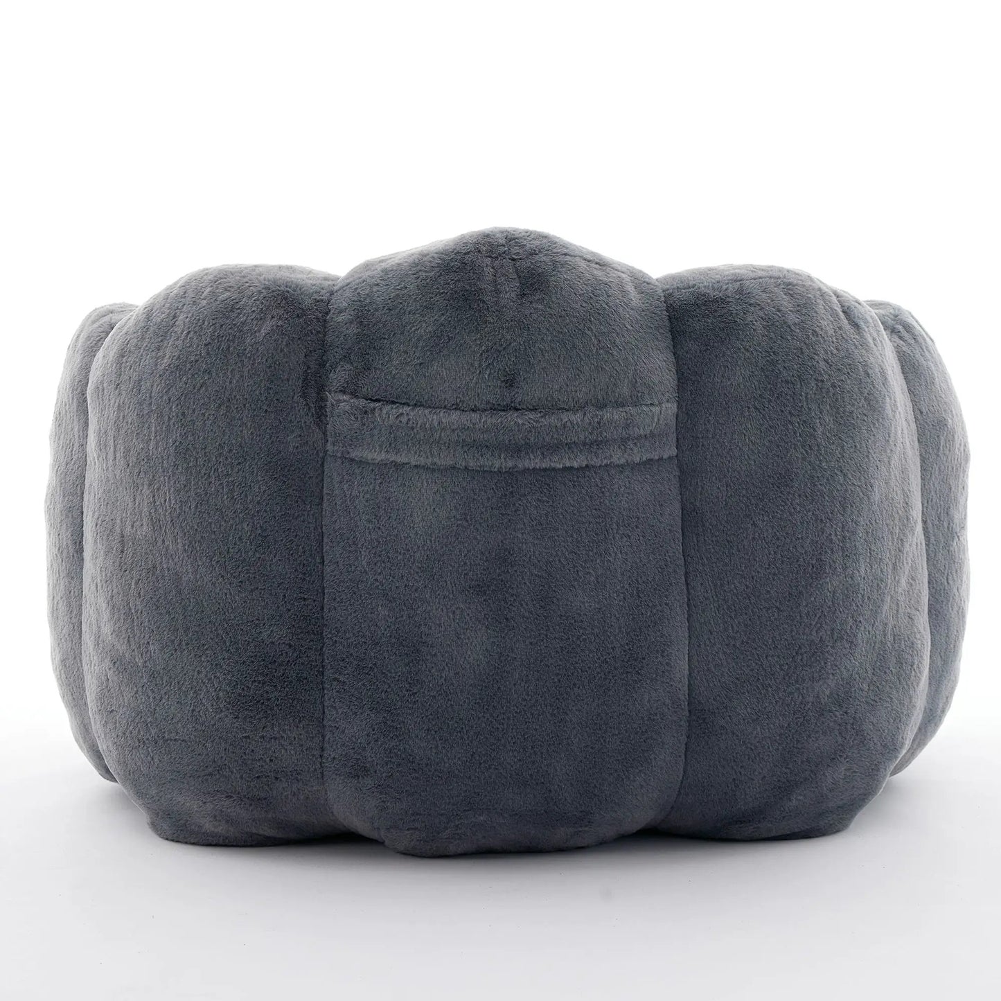 Lotus Style Compression Sofa Bean Bag Chair in charcoal gray plush fabric with pull ring on Tampa Home & Garden Store