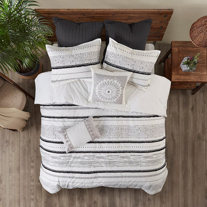 Cotton Printed Comforter Set with Black and White