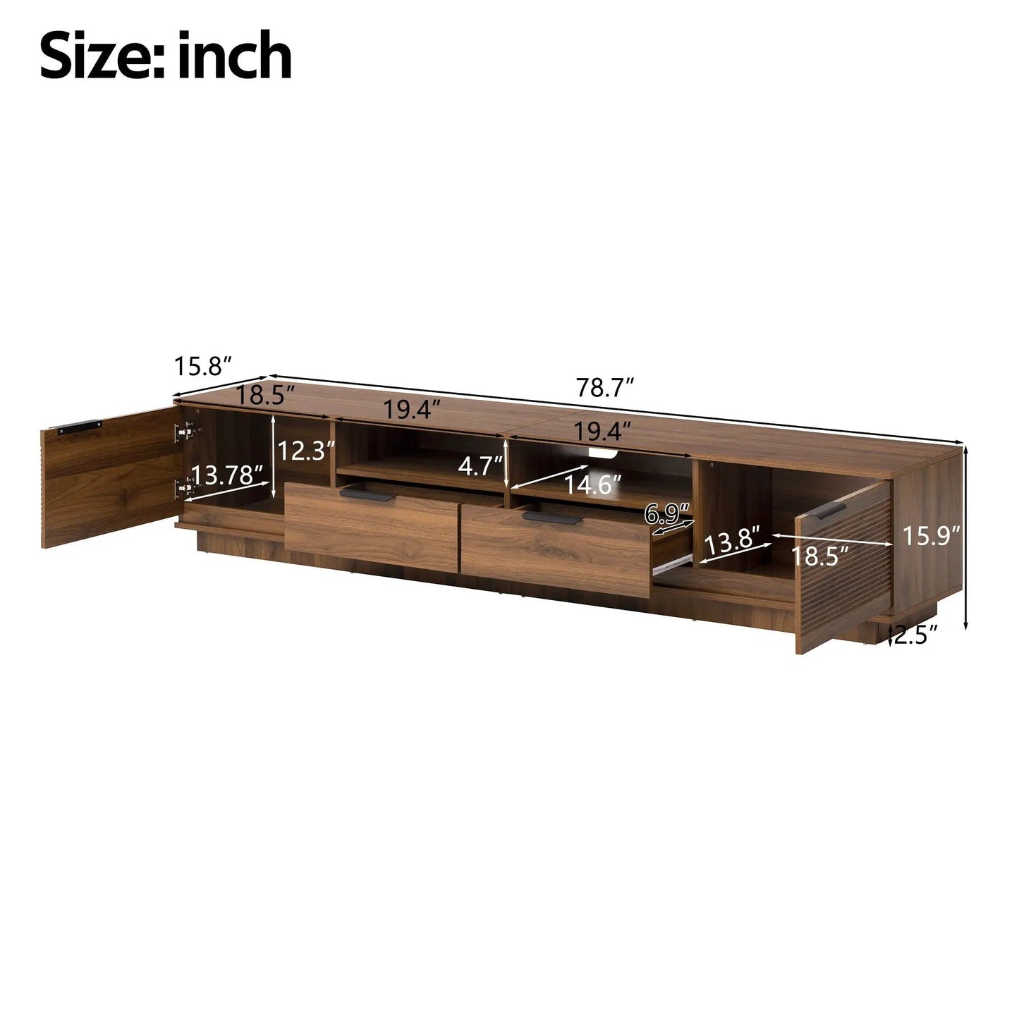 TV Stand by Unique Piece Furniture with deep drawers, cable management, 78.7 inches wide on Tampa Home & Garden Store