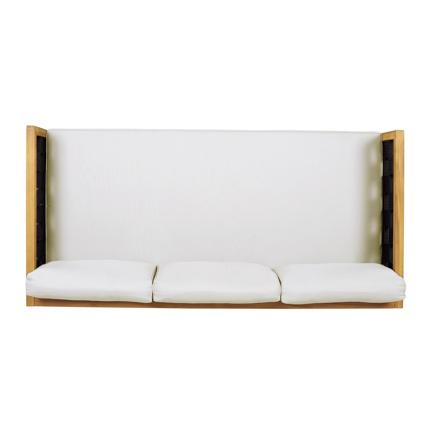 Luxury Acacia Wood Outdoor Daybed Set with white cushions and natural wood frame HouseOfZazla on Tampa Home & Garden Store