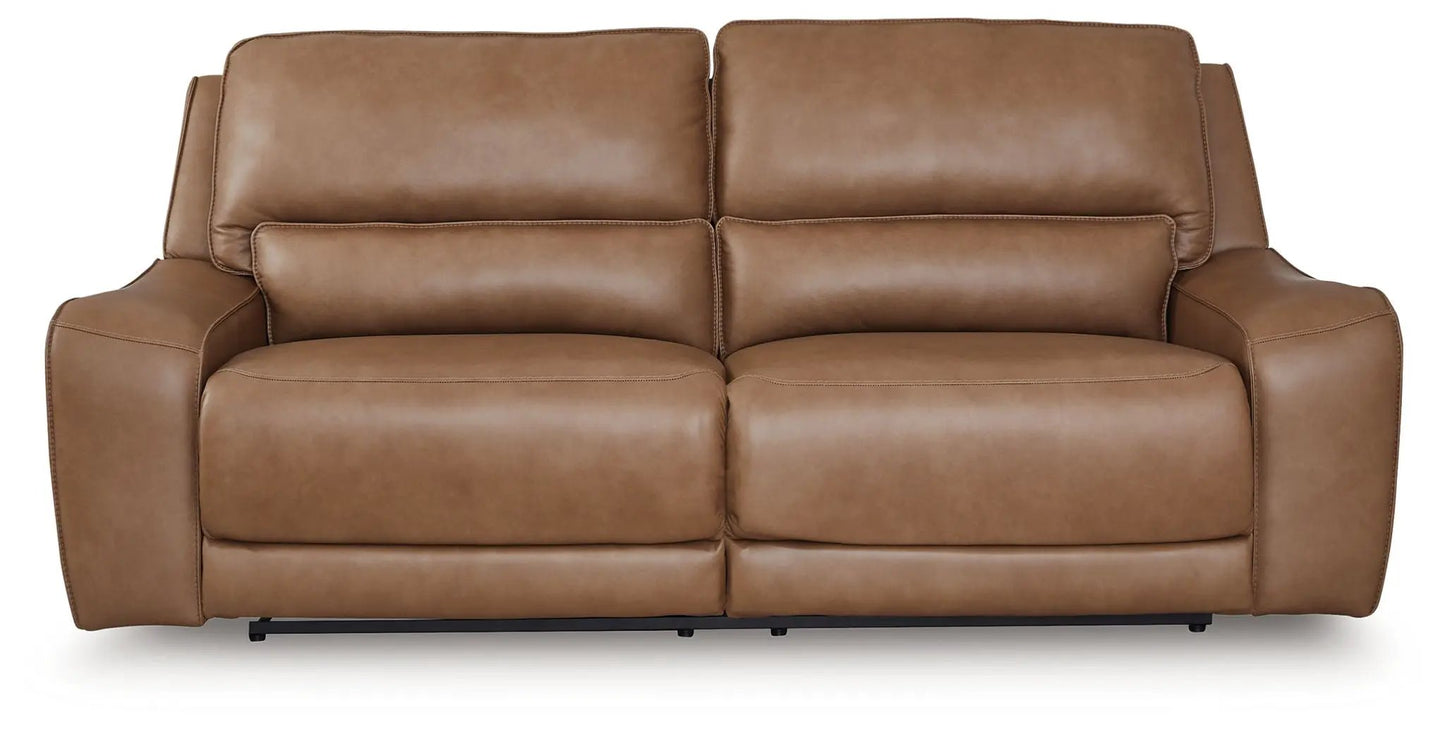 DeepWakes 2 Seat Power Reclining Sofa in tan leather by Unique Piece Furniture on Tampa Home & Garden Store