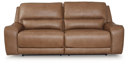 DeepWakes 2 Seat Power Reclining Sofa in tan leather by Unique Piece Furniture on Tampa Home & Garden Store