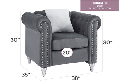 Contemporary velvet lounge chair with jeweled tufting, nailhead arms HouseOfZazla armchair on Tampa Home & Garden Store