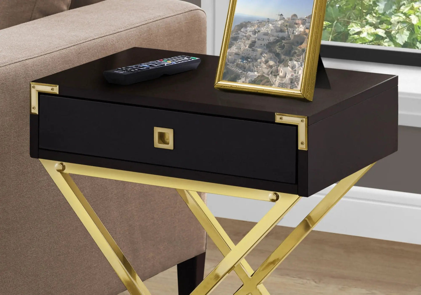 Accent Side Table with Storage Drawer Modern