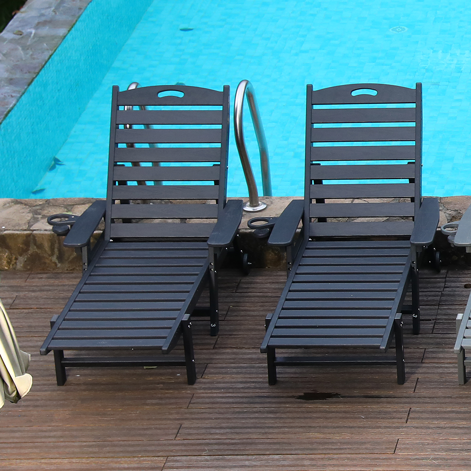 Hdpe Adjustable Chaise Lounge and Backrest
